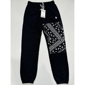 Marcelo Burlon Men's Black BANDANA RELAX SWEATPANTS SMALL